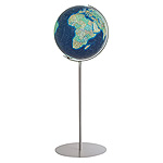 Variant of the Duo Azzurro World Globe with a base in metal