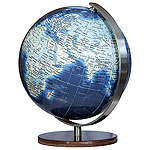 Variant of the Royal Mini Globe with a cartography Azzurro
